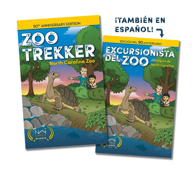 Covers for the English and Spanish Zoo Trekker booklets.