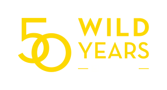 North Carolina Zoo 50th Anniversary Primary Gold Logo