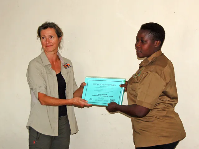 receiving the training certificate
