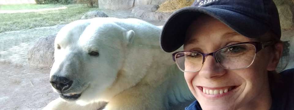 Polar Bear Anana and Keeper Nicole Pepo