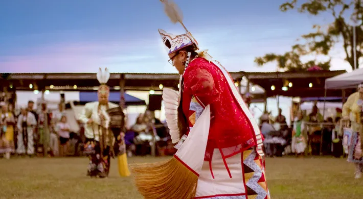 Lumbee tribe dancers participate during a Powwow