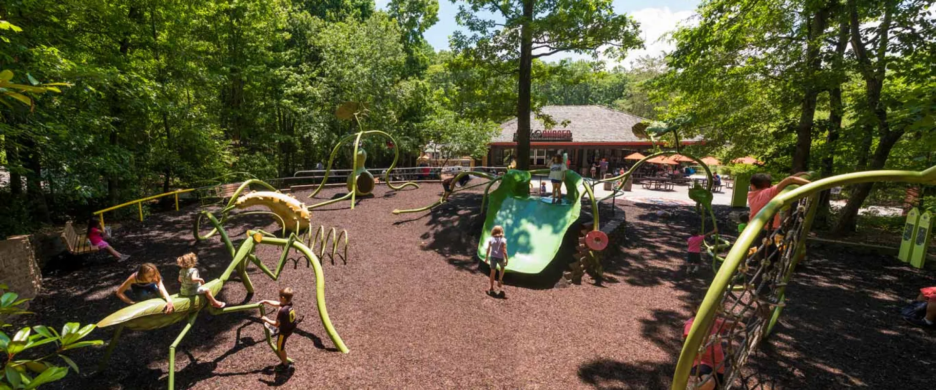 Garden Friends playground has a unique theme - fun for kids at the Zoo