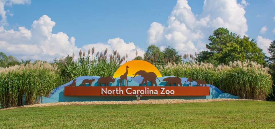 North Carolina Zoo entrance sign