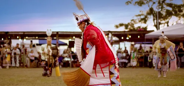 Lumbee tribe dancers participate during a Powwow