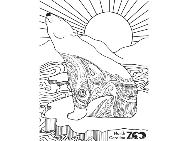 Polar Bear zentangle coloring page