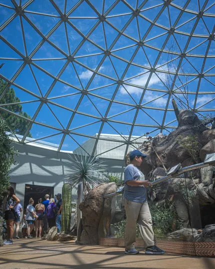 Guests walking in the Desert dome.